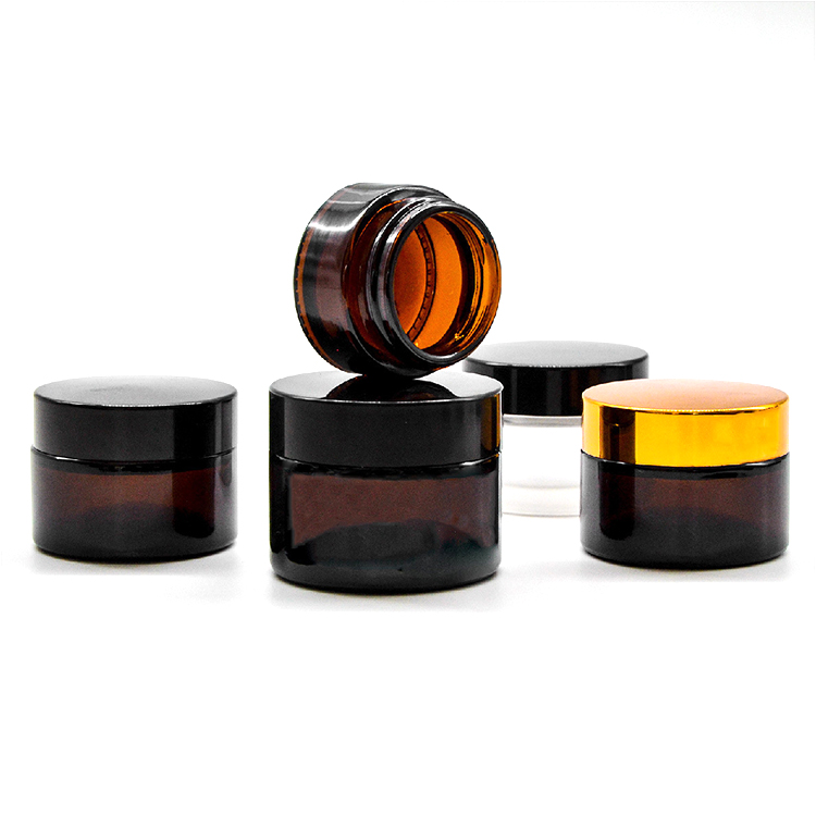 5g 10g 20g 30g 50g 60g 100g cosmetic facial cream container uv amber glass cosmetic jar for Unguent Balm