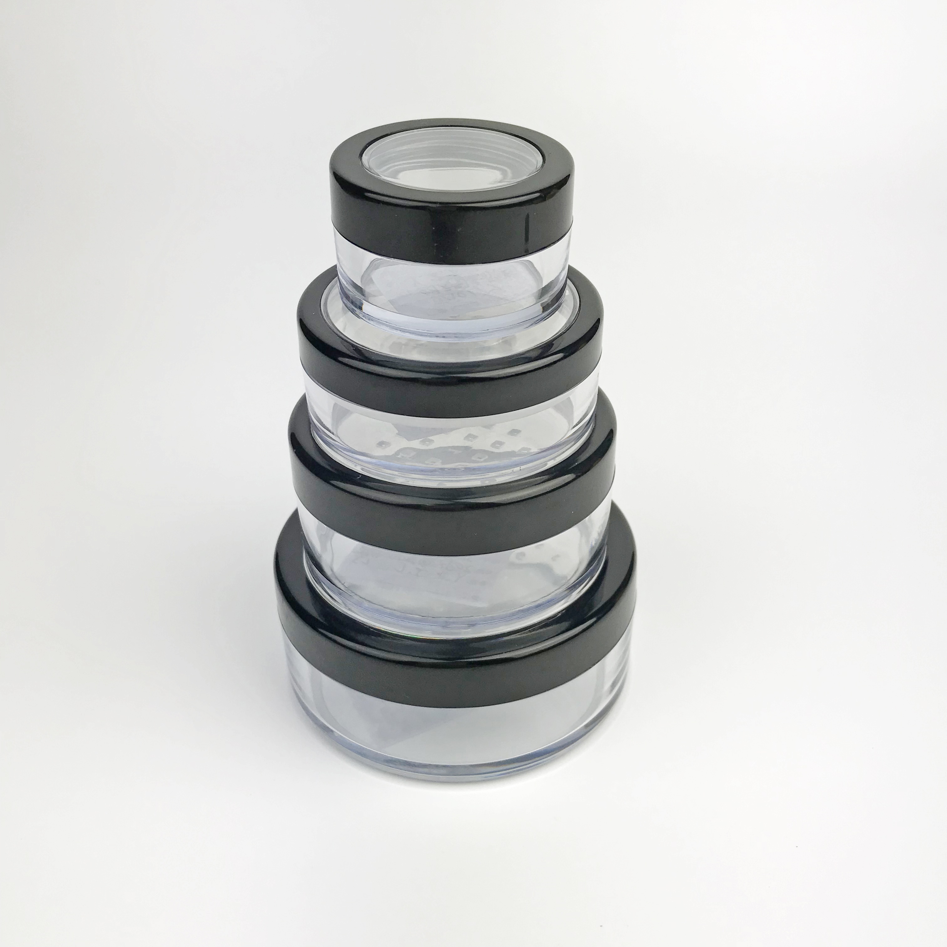 5g 10g 20g 30g 50g Empty round shape loose powder jar with sifter plastic PET beauty make up powder clear jar with cap