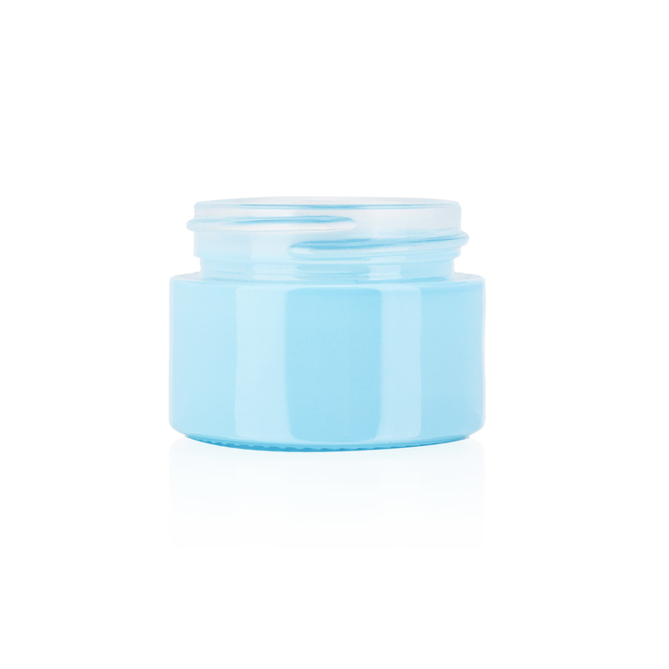 5g 10g 20g 30g Round Blue Screw Frosted Cosmetic Containers Face Cream Glass Jar for Sale
