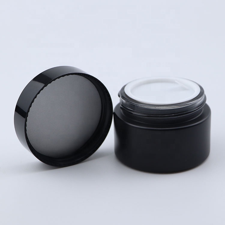 5g 10g 20g 30g black frosted jars cosmetic skincare cream container 1oz 30g black glass jars