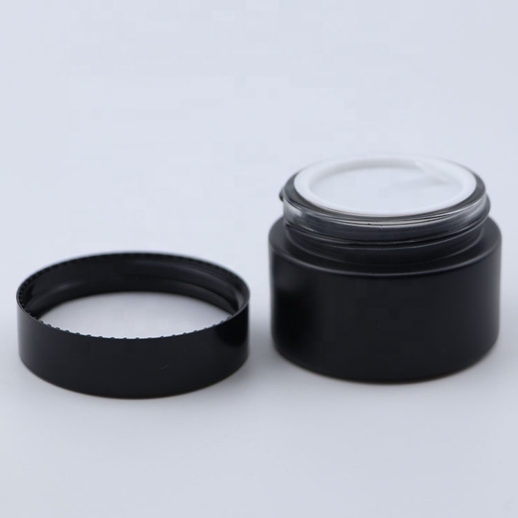 5g 10g 20g 30g black frosted jars cosmetic skincare cream container 1oz 30g black glass jars