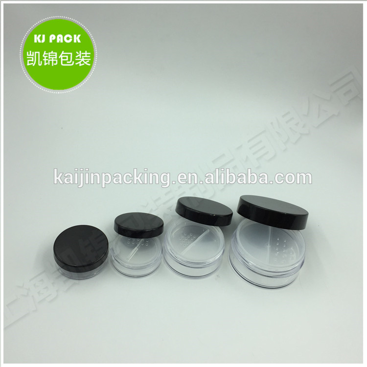 5g 10g 20g 30g plastic clear loose powder jar with sifter