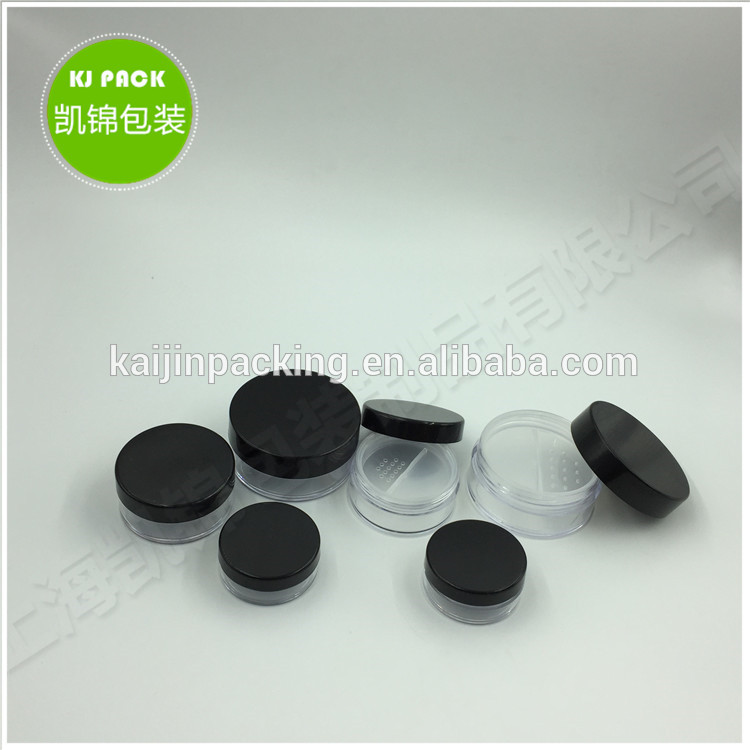 5g 10g 20g 30g plastic clear loose powder jar with sifter