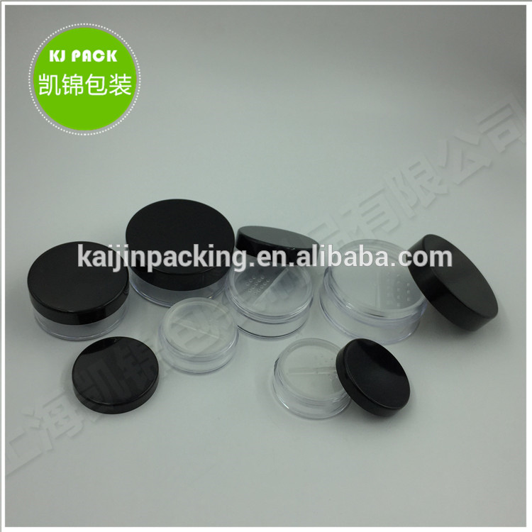 5g 10g 20g 30g plastic clear loose powder jar with sifter