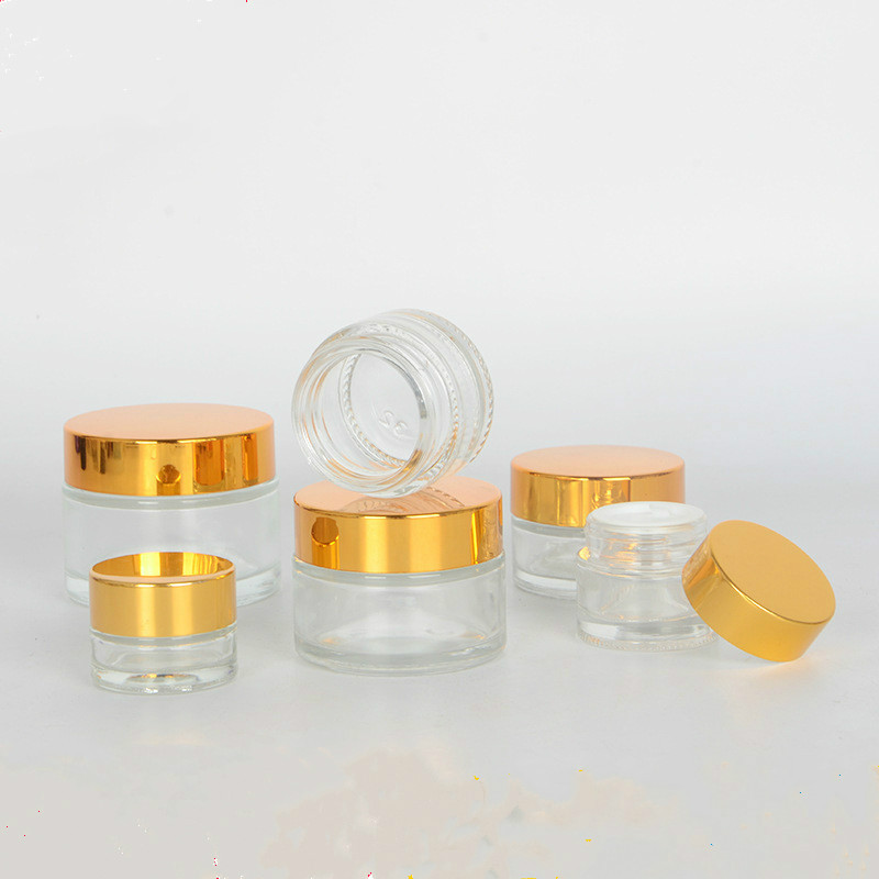 5g 10g 20g empty small round glass cream bottle screw top glass jar