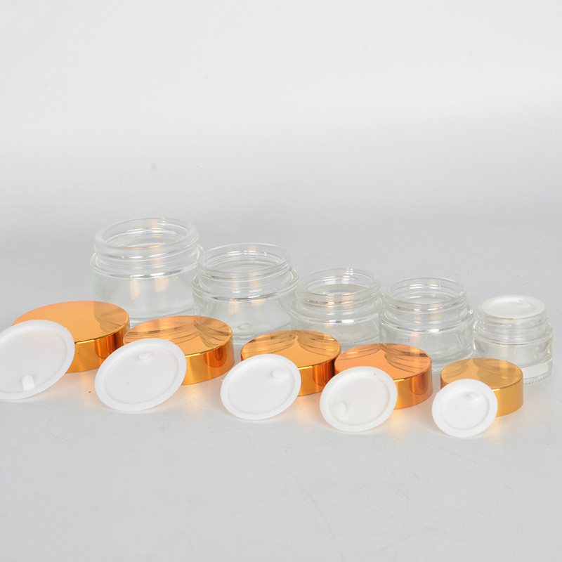 5g 10g 20g empty small round glass cream bottle screw top glass jar