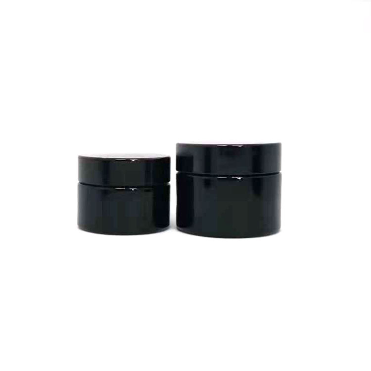 5g 10g 30g 50g 100g 200g 250g Black Ultraviolet UV Protection Optical Glass Cream Jar with Black Bakelite lid