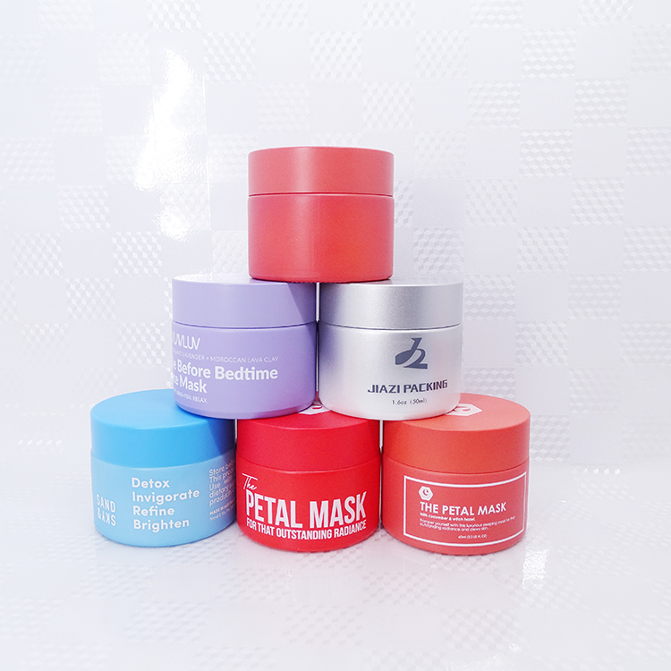 5g 10g 30g 50g 100g Opal glass jar matte red pink blue cosmetics container jar with screw lid for luxury makeup packaging
