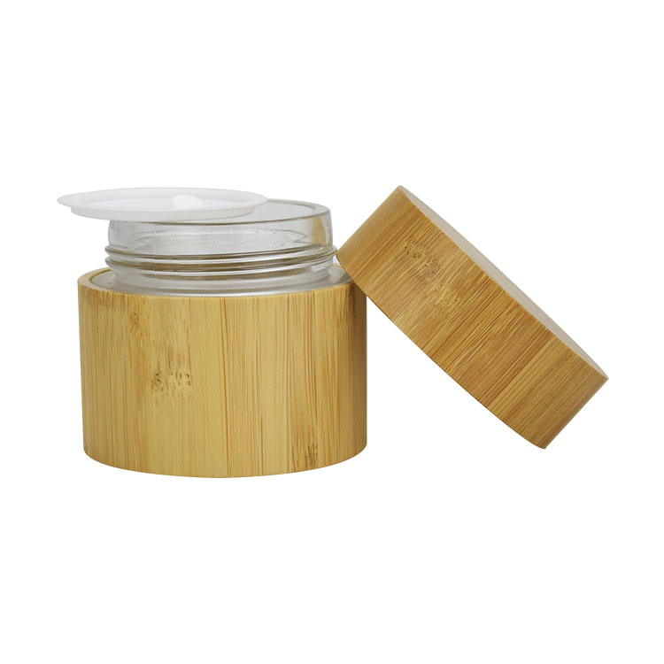 5g 10g 30g 50g 100g cosmetic package bamboo cosmetic jars eco-friendly cream jar bamboo lid glass luxury jar