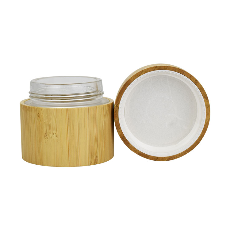 5g 10g 30g 50g 100g cosmetic package bamboo cosmetic jars eco-friendly cream jar bamboo lid glass luxury jar