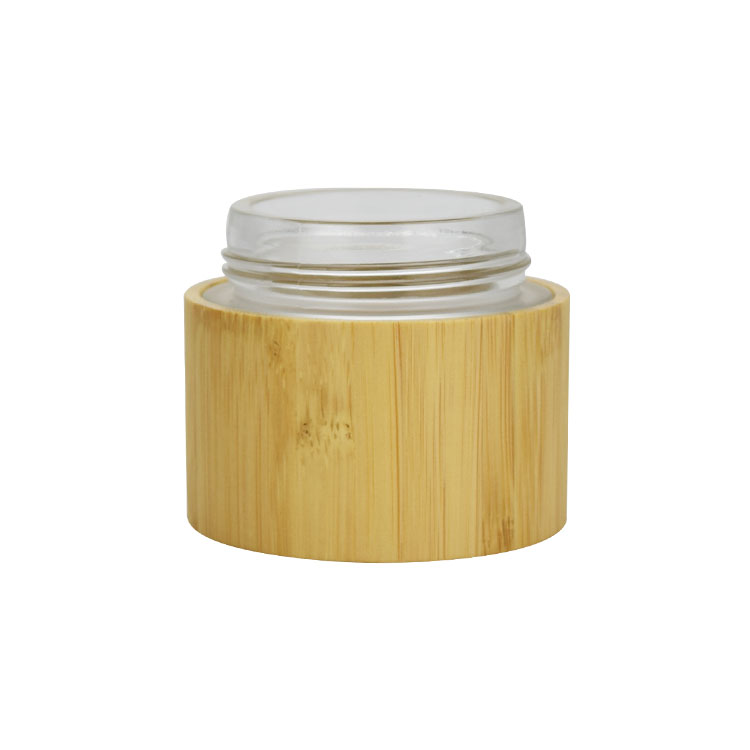5g 10g 30g 50g 100g cosmetic package bamboo cosmetic jars eco-friendly cream jar bamboo lid glass luxury jar
