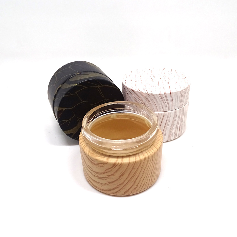 5g 10g 30g 50g 60g 100g 200g wood grain glass packaging cosmetic jar 20g with printing cap