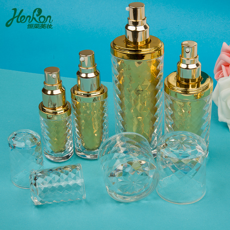 5g 10g 30g 50g 80g 15ml 30ml 60ml 80ml Luxury France Gold Cosmetic Packaging Set Acrylic Cosmetic cream jar and bottle