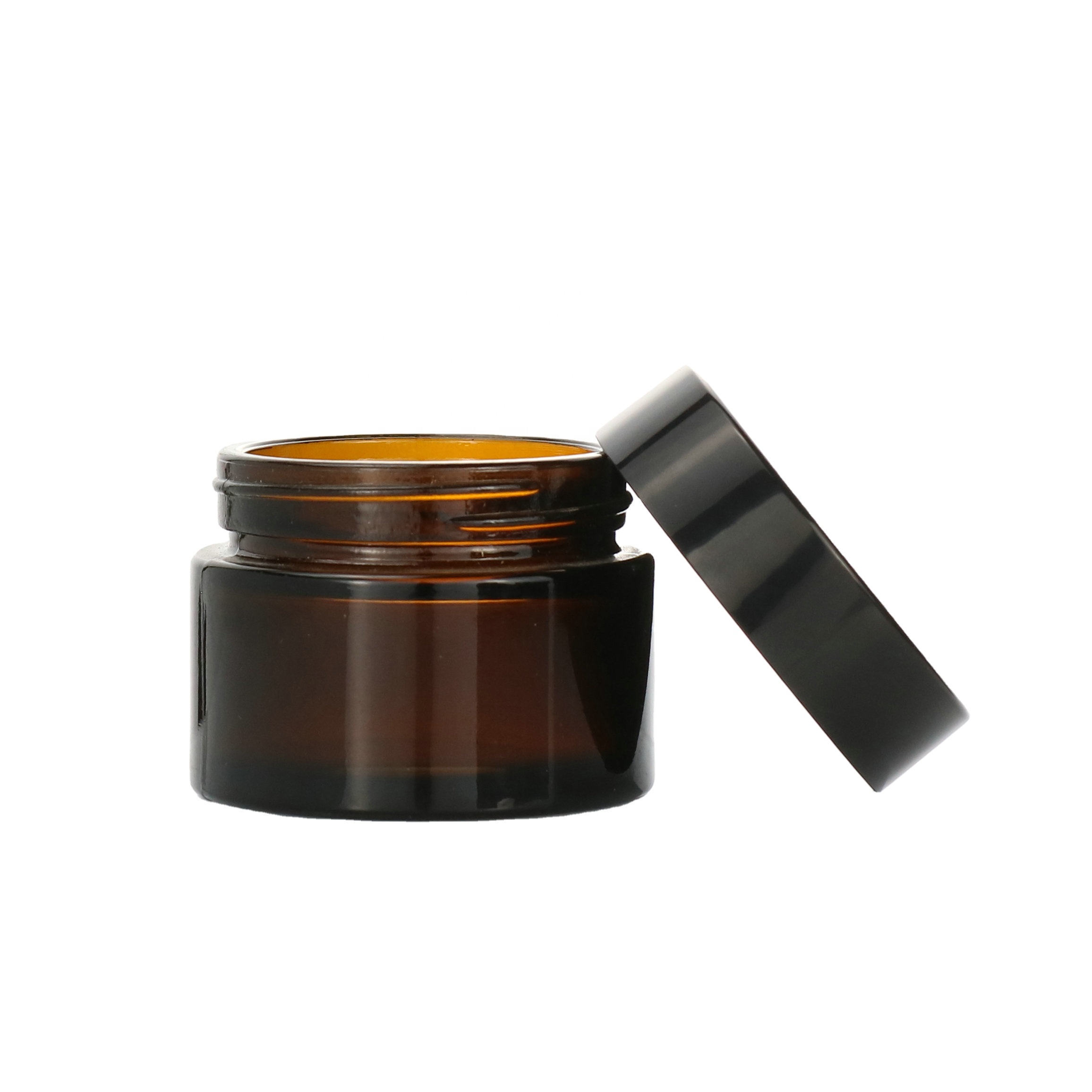 5g 10g 30g 50g Cosmetic creme packaging amber glass body butter jars 100g body scrubs jar hair care product jars with black lid