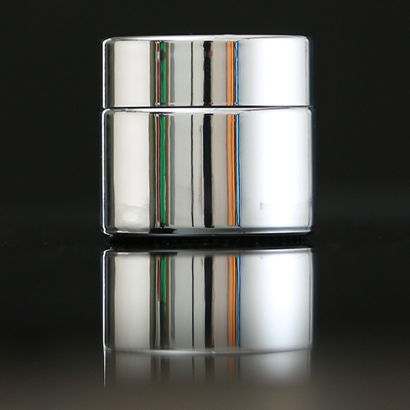 5g 10g 30g 50g Empty UV Plating Golden Silver Glass Cosmetic Container,Refillable Cosmetic Pot Jar With Lid