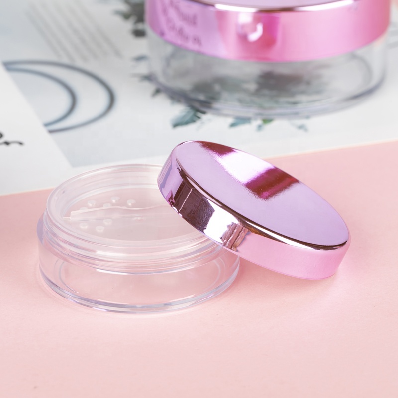 5g 10g 30g High Quality Wholesale Custom Logo Plastic rose pink lid  loose powder packaging with sifter