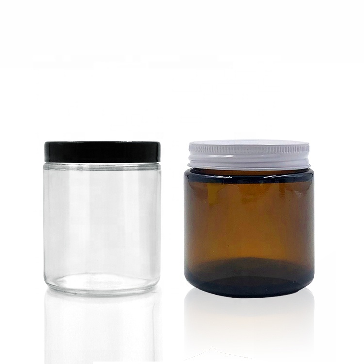 5g 10g 30ml 2oz 4oz 8oz Empty Luxury Straight Sided Frosted Clear Face Lotion Cream Glass Cosmetic Jar with Lid