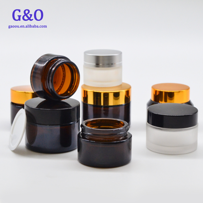 5g 10g 50g 50ml empty 60ml round amber clear 10ml custom 30g luxury 100ml black 30ml face cream jar cosmetic bottle glass jar
