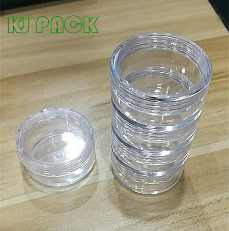 5g 10g Clear Lid Plastic Stackable Cosmetic Lip Balm Lip Gloss Cream Eyeshadow Container PS Jars