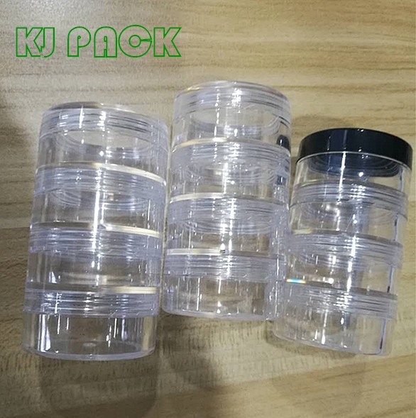5g 10g Clear Lid Plastic Stackable Cosmetic Lip Balm Lip Gloss Cream Eyeshadow Container PS Jars