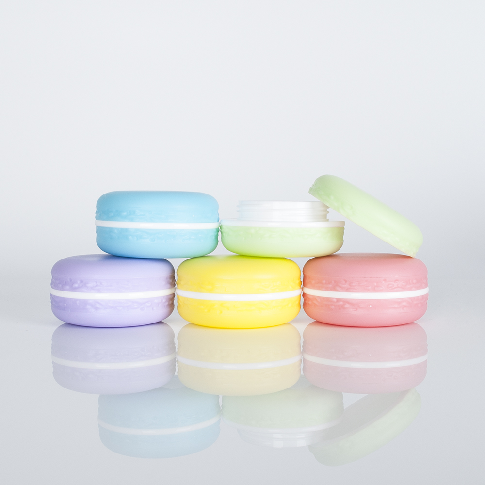 5g 10g colorful plastic gel empty macaron lip balm jar container