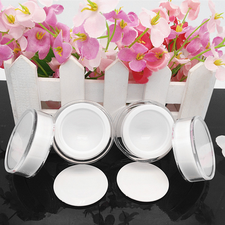 5g 10g golden and white Round mini Acrylic Cream jar,small Cream Container, 5ml 10ml mini Cosmetic Packaging