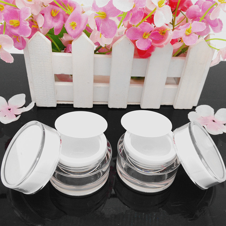 5g 10g golden and white Round mini Acrylic Cream jar,small Cream Container, 5ml 10ml mini Cosmetic Packaging