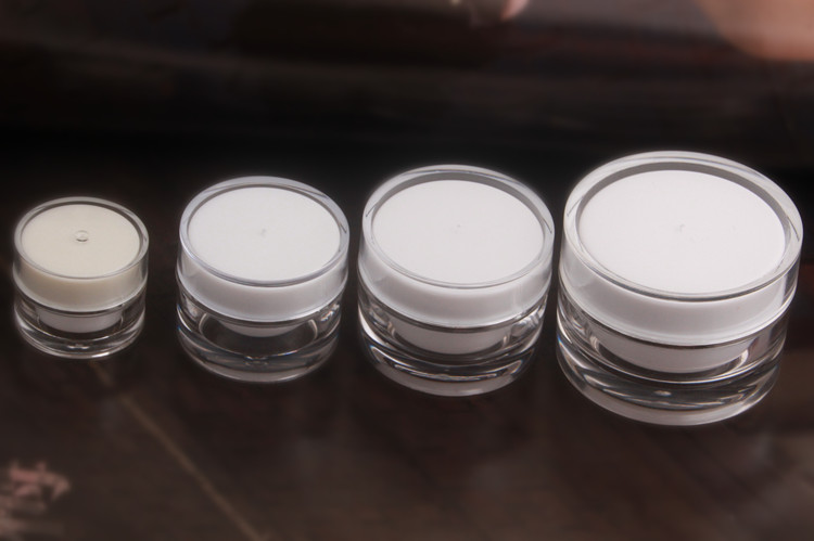 5g 10g golden and white Round mini Acrylic Cream jar,small Cream Container, 5ml 10ml mini Cosmetic Packaging