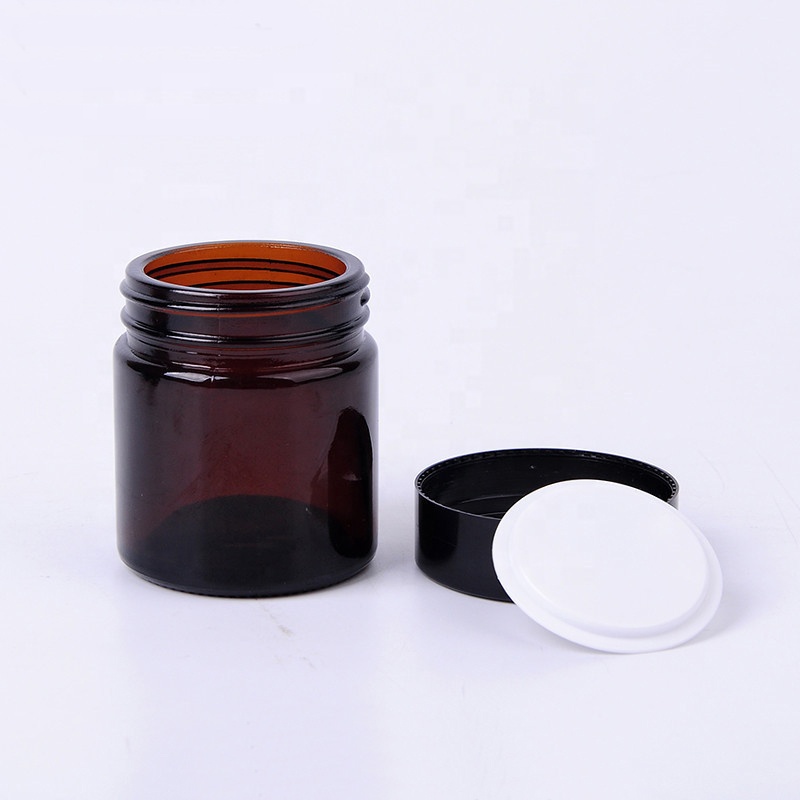 5g 10g mini small amber cosmetic cream jar 20g 30g 50g empty brown glass jars 20ml 30 ml 50ml amber glass jar with black lid
