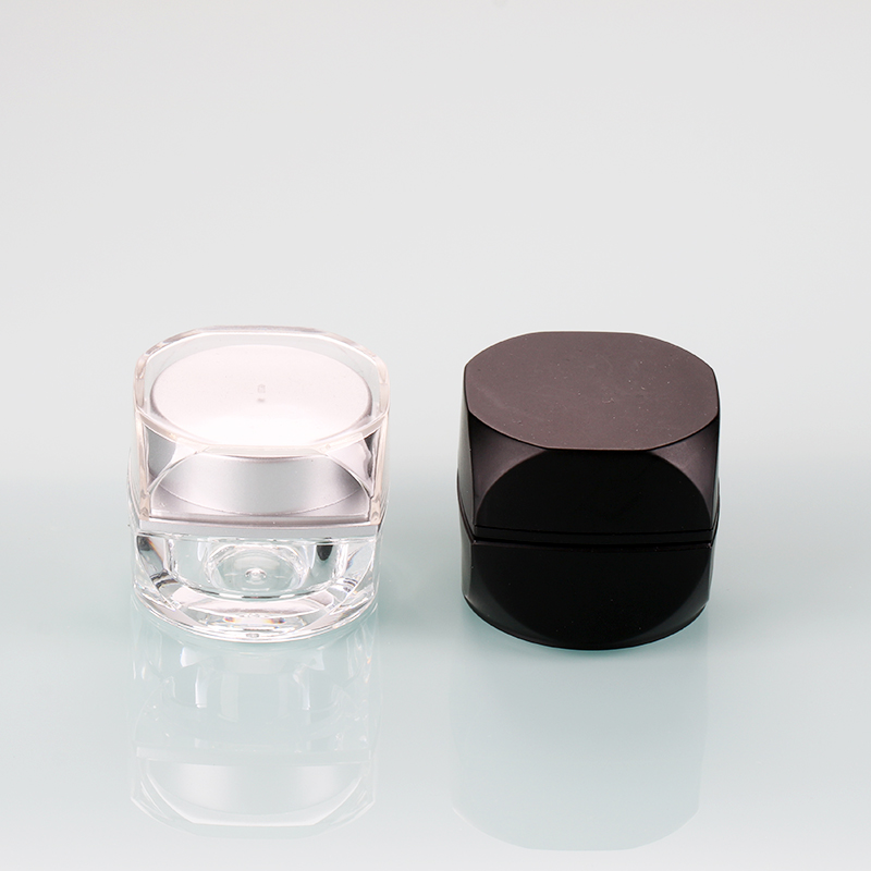 5g 10g nail polish black container square cosmetic cream matte custom made uv gel plastic jar for cosmetics