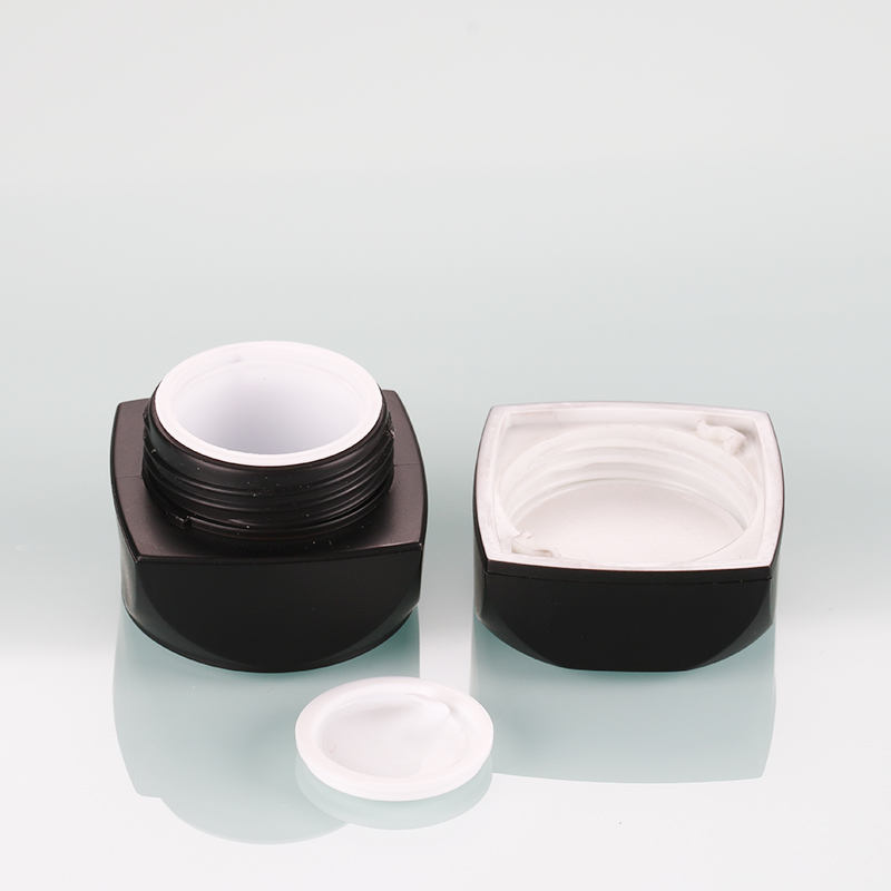 5g 10g nail polish black container square cosmetic cream matte custom made uv gel plastic jar for cosmetics