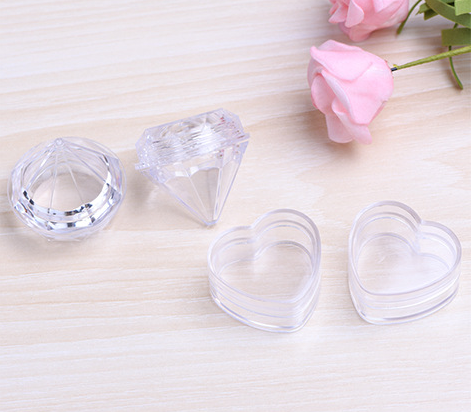 5g 10g opal cosmetic plastic heart shape skin jar cream container