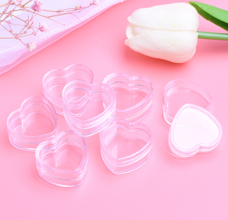5g 10g opal cosmetic plastic heart shape skin jar cream container