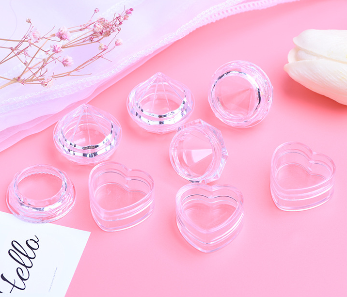 5g 10g opal cosmetic plastic heart shape skin jar cream container