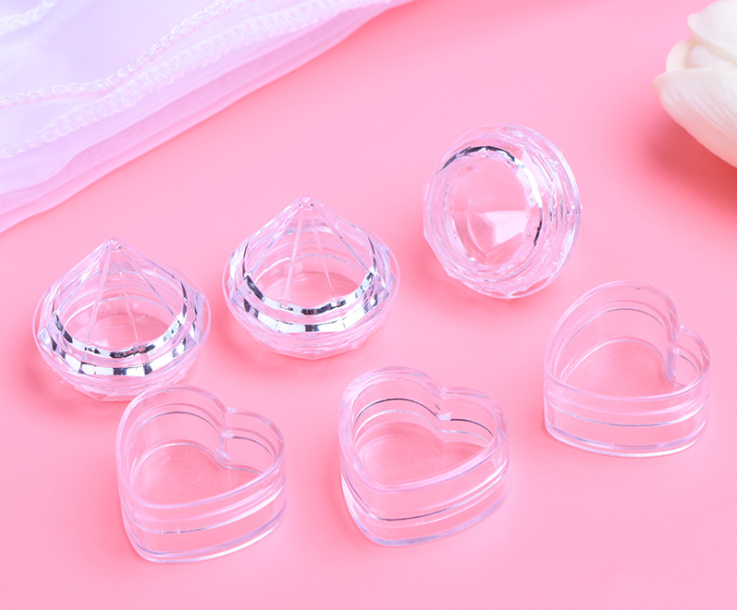 5g 10g opal cosmetic plastic heart shape skin jar cream container