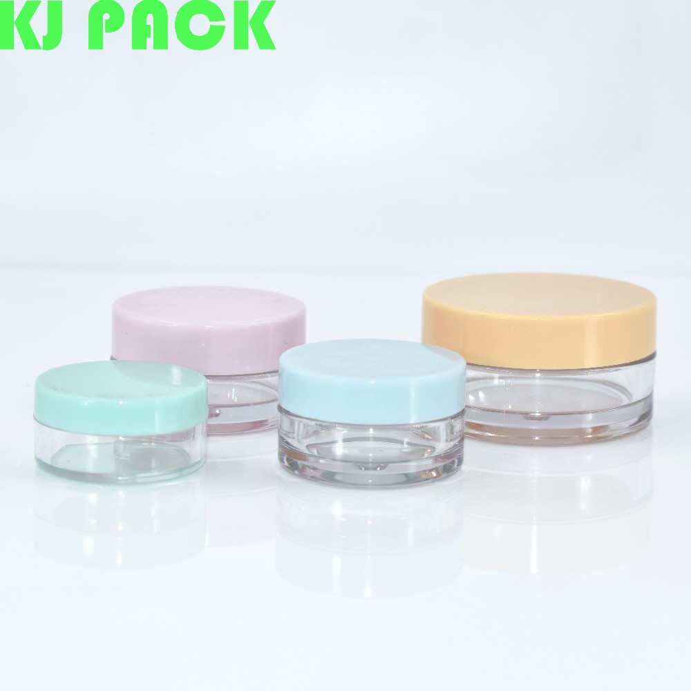 5g 10g petg cosmetic jar with thick wall and pink lid petg cream jar