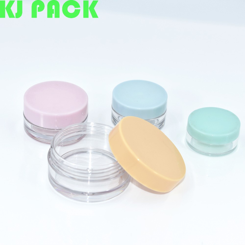 5g 10g petg cosmetic jar with thick wall and pink lid petg cream jar