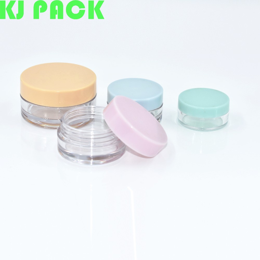 5g 10g petg cosmetic jar with thick wall and pink lid petg cream jar