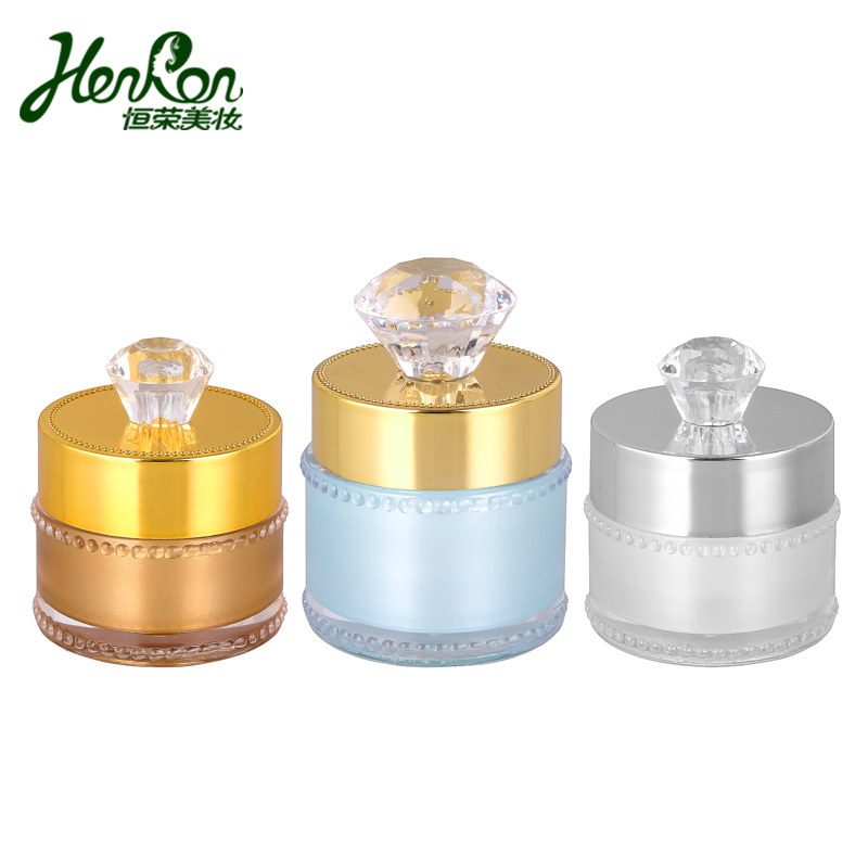 5g 10g ready to ship shaped lid Luxury gold lid cosmetic cream jar empty cosmetic jar pot plastic acrylic cream jar