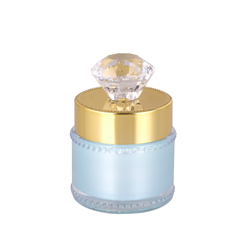 5g 10g ready to ship shaped lid Luxury gold lid cosmetic cream jar empty cosmetic jar pot plastic acrylic cream jar