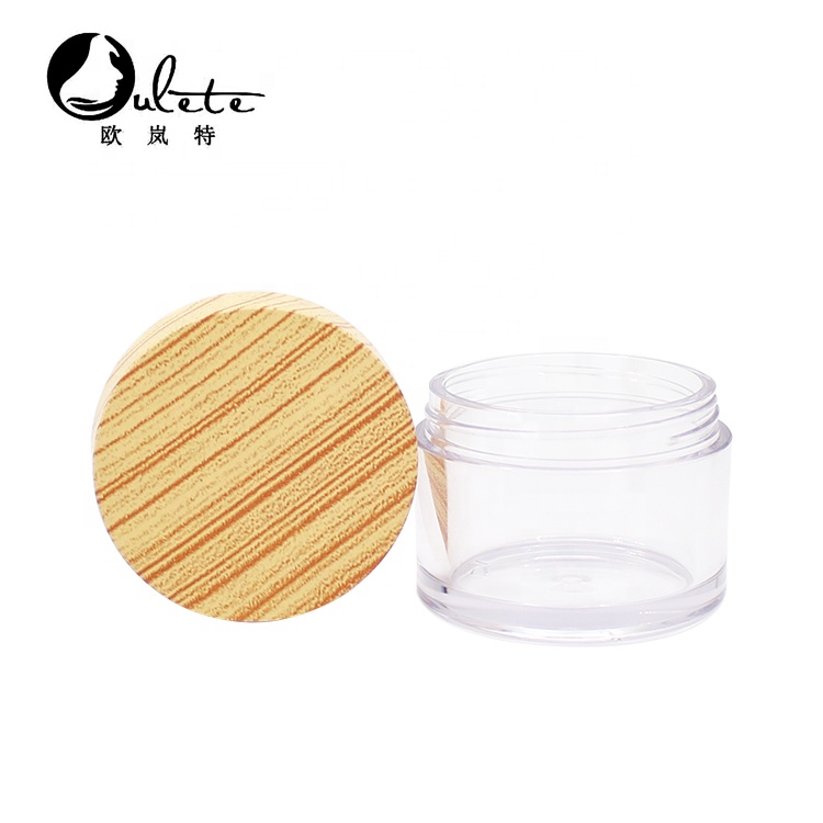 5g 10ml 30ml 50ml food safe recyclable plastic cosmetic pot samples jar with bamboo lid