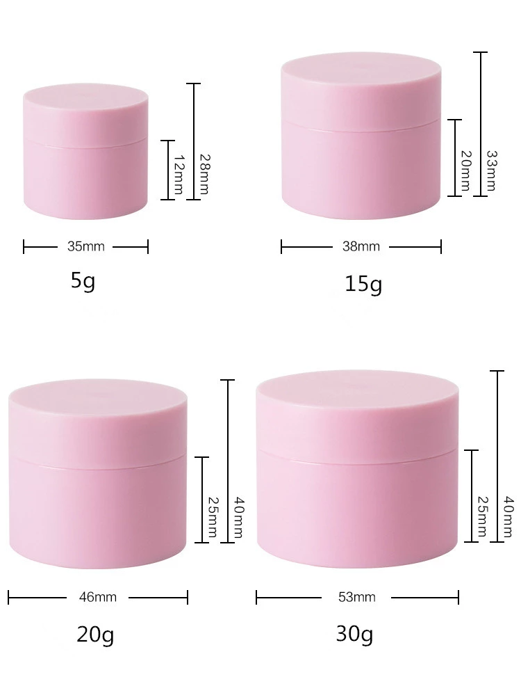 5g 15 20 30 50 matt White black pink plastic cosmetic cream jar container fancy double wall jars