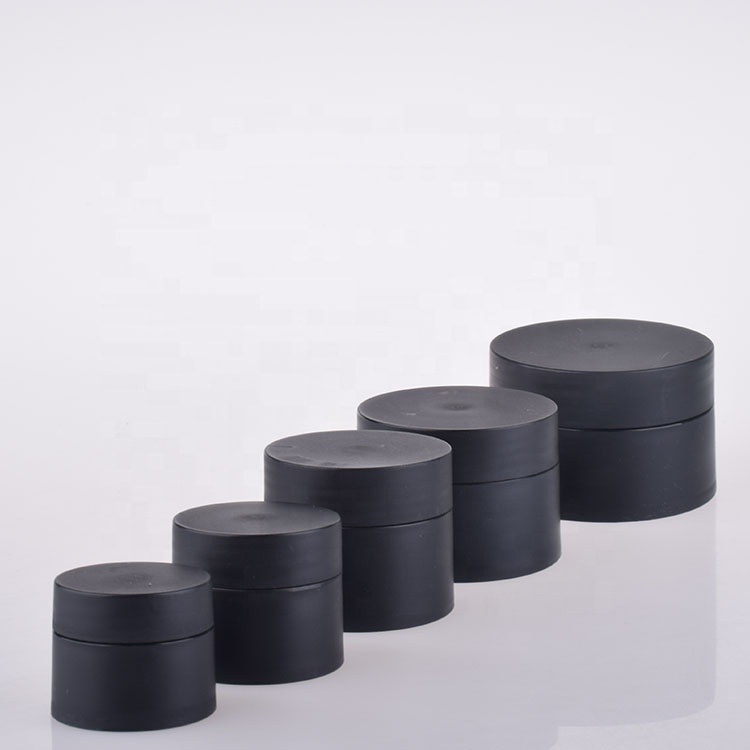 5g 15g 20g 30g 50 g 50ml double wall round stackable black cosmetic jars plastic pp jar