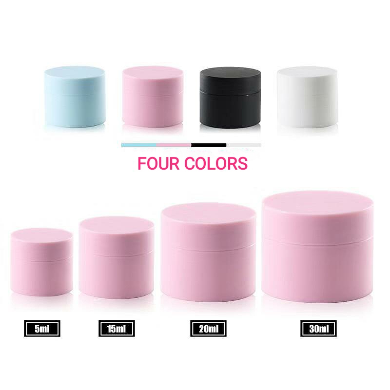 5g 15g 20g 30g 50g Double Cream Jar Frosted Plastic PP Cosmetics Packaging Pink Blue Black White Color