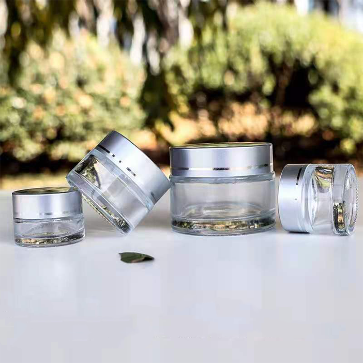 5g 15g 30g 50g 100g 120g frosted clear amber cosmetic glass jar with lid