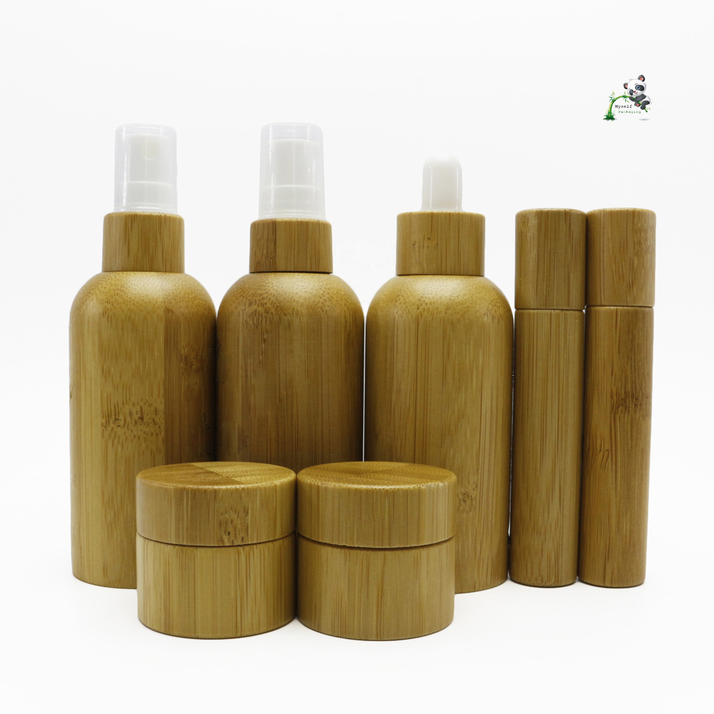 5g 15g 30g 50g 100g 150g 200g 500g clear green amber cream frosted cosmetic bamboo glass jar with bamboo lid BP-666C