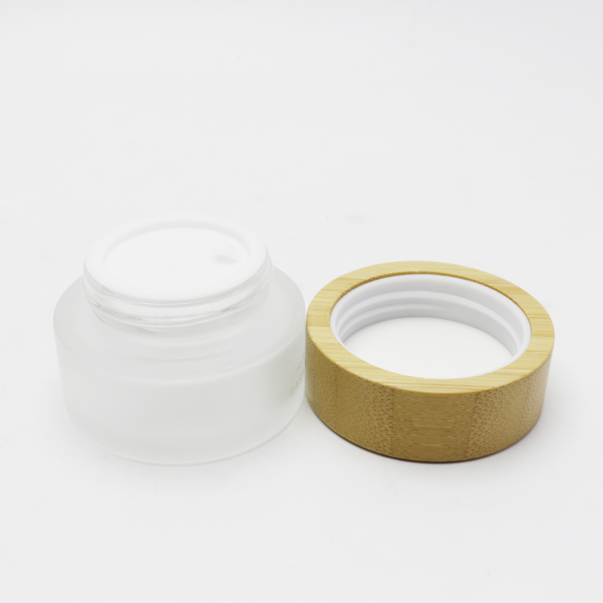 5g 15g 30g 50g 100g 150g 200g bamboo glass jar clear green amber cream frosted glass jar with bamboo lid BJ-888AN