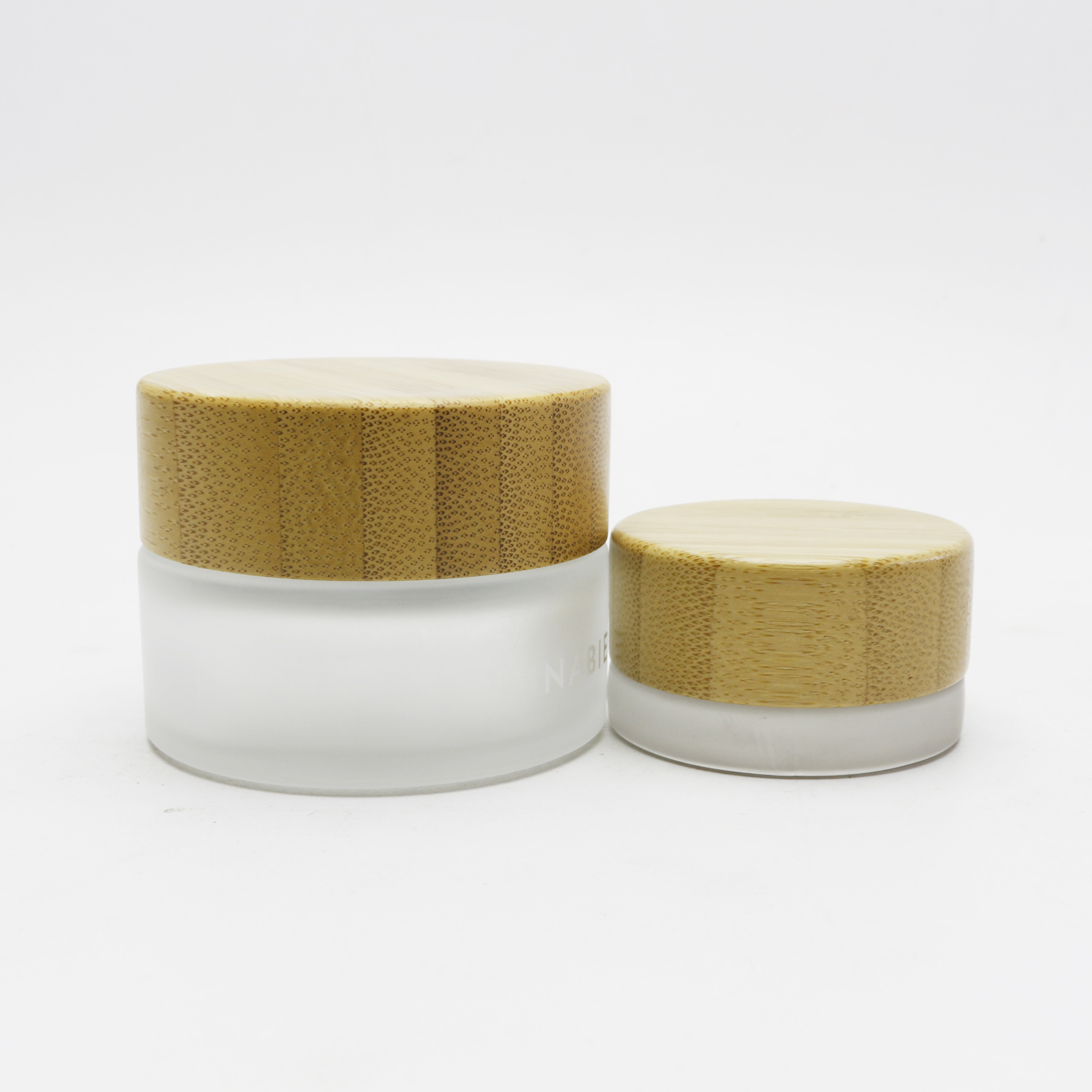 5g 15g 30g 50g 100g 150g 200g bamboo glass jar clear green amber cream frosted glass jar with bamboo lid BJ-888AN