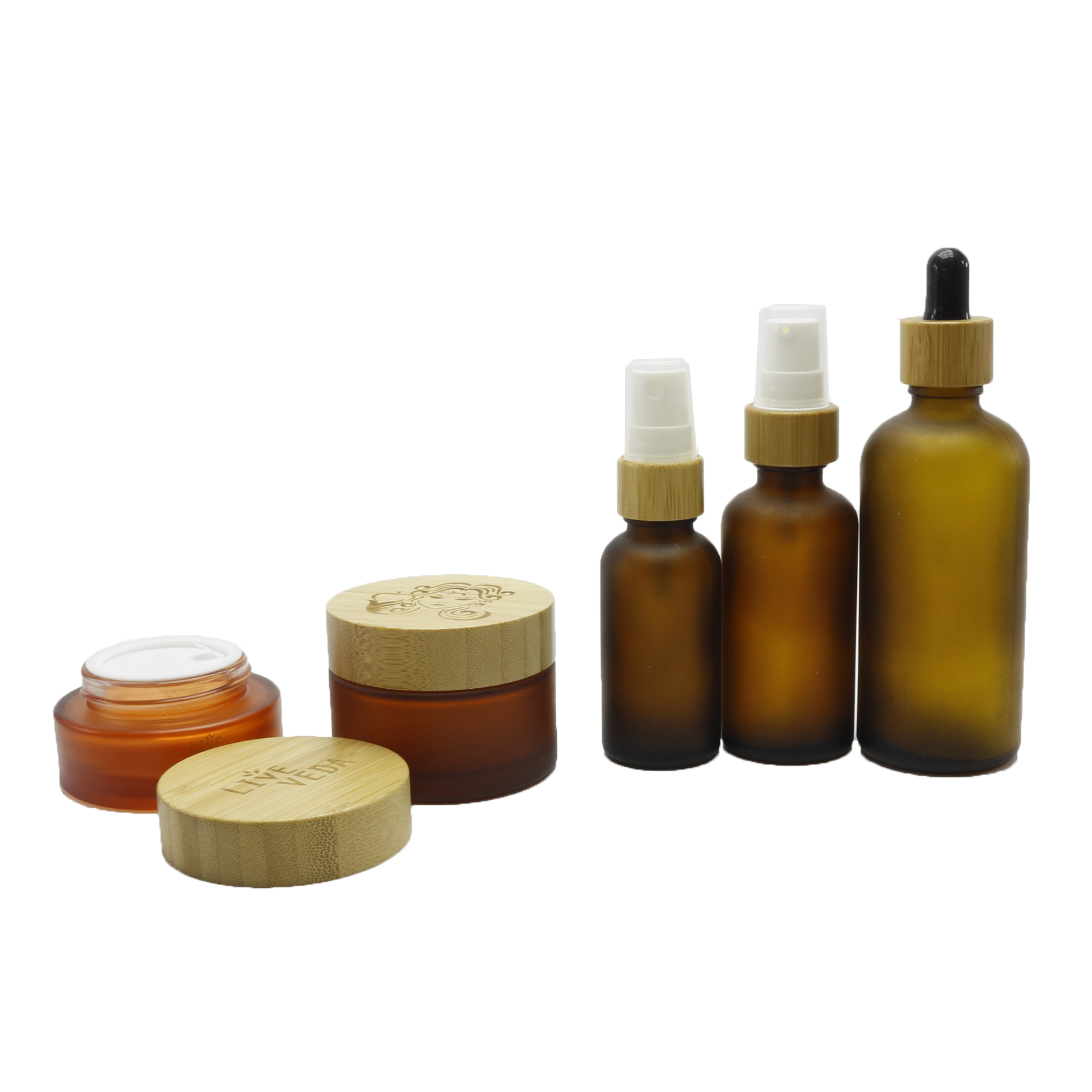 5g 15g 30g 50g 100g 150g 200g bamboo glass jar clear green amber cream frosted glass jar with bamboo lid BJ-888AN