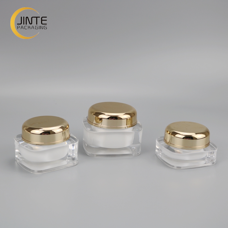 5g 15g 30g 50g 100g 200g Cosmetic Packaging Double Wall Gold Cap Acrylic Face Cream Jar